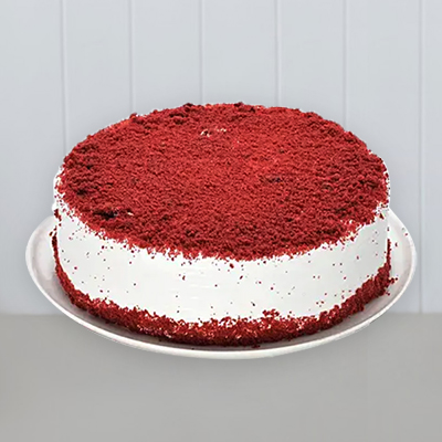"Round shape Red Velvet Fresh Cream Eggless Cake - 1 kg - Click here to View more details about this Product